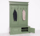 Garderobe aus Massivholz mit 6 Haken und 2 Staufächern unifarben -