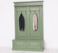 Garderobe aus Massivholz mit 6 Haken und 2 Staufächern unifarben -