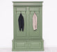 Garderobe aus Massivholz mit 6 Haken und 2 Staufächern unifarben -