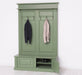 Garderobe aus Massivholz mit 6 Haken und 2 Staufächern unifarben -