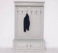 Garderobe aus Massivholz mit 6 Haken und 2 Staufächern unifarben -