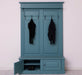 Garderobe aus Massivholz mit 6 Haken und 2 Staufächern unifarben -