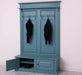 Garderobe aus Massivholz mit 6 Haken und 2 Staufächern unifarben -