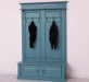 Garderobe aus Massivholz mit 6 Haken und 2 Staufächern unifarben -
