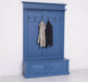 Garderobe aus Massivholz mit 6 Haken und 2 Staufächern unifarben -