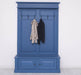 Garderobe aus Massivholz mit 6 Haken und 2 Staufächern unifarben -