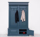 Garderobe aus Massivholz mit 6 Haken und 2 Staufächern unifarben -