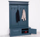 Garderobe aus Massivholz mit 6 Haken und 2 Staufächern unifarben -