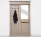 Garderobe aus Massivholz mit Spiegel und Ablage -