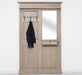 Garderobe aus Massivholz mit Spiegel und Ablage -