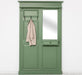 Garderobe aus Massivholz mit Spiegel und Ablage -