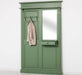 Garderobe aus Massivholz mit Spiegel und Ablage -