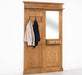 Garderobe aus Massivholz mit Spiegel und Ablage -