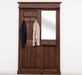 Garderobe aus Massivholz mit Spiegel und Ablage -