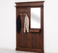 Garderobe aus Massivholz mit Spiegel und Ablage -