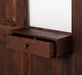 Garderobe aus Massivholz mit Spiegel und Ablage -