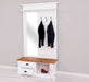Garderobe aus Massivholz mit Spiegel und Staufächern -