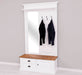 Garderobe aus Massivholz mit Spiegel und Staufächern -