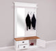 Garderobe aus Massivholz mit Spiegel und Staufächern -