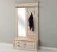 Garderobe aus Massivholz mit Spiegel und Staufächern -