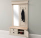 Garderobe aus Massivholz mit Spiegel und Staufächern -
