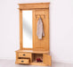 Garderobe aus Massivholz mit Spiegel und Staufächern -