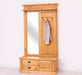 Garderobe aus Massivholz mit Spiegel und Staufächern -