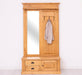 Garderobe aus Massivholz mit Spiegel und Staufächern -