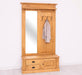 Garderobe aus Massivholz mit Spiegel und Staufächern -