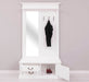 Garderobe aus Massivholz mit Spiegel und Staufächern -