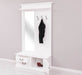 Garderobe aus Massivholz mit Spiegel und Staufächern -