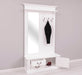 Garderobe aus Massivholz mit Spiegel und Staufächern -