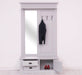 Garderobe aus Massivholz mit Spiegel und Staufächern -