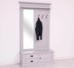 Garderobe aus Massivholz mit Spiegel und Staufächern -