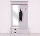 Garderobe aus Massivholz mit Spiegel und Staufächern -