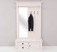 Garderobe aus Massivholz mit Spiegel und Staufächern -