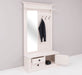 Garderobe aus Massivholz mit Spiegel und Staufächern -