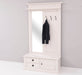Garderobe aus Massivholz mit Spiegel und Staufächern -