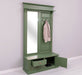 Garderobe aus Massivholz mit Spiegel und Staufächern -