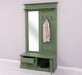 Garderobe aus Massivholz mit Spiegel und Staufächern -