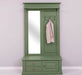 Garderobe aus Massivholz mit Spiegel und Staufächern -