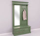 Garderobe aus Massivholz mit Spiegel und Staufächern -