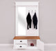 Garderobe aus Massivholz mit Spiegel und Staufächern -