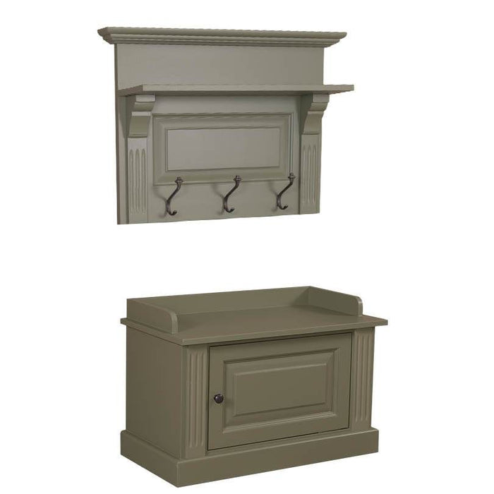 Garderobenset aus Massivholz 2-teilig - hängend -