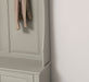 ansicht detail rahmen gerahmte Garderobe mit ablagen 6 haken grau