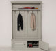 ansicht front offen gerahmte Garderobe mit ablagen 6 haken grau