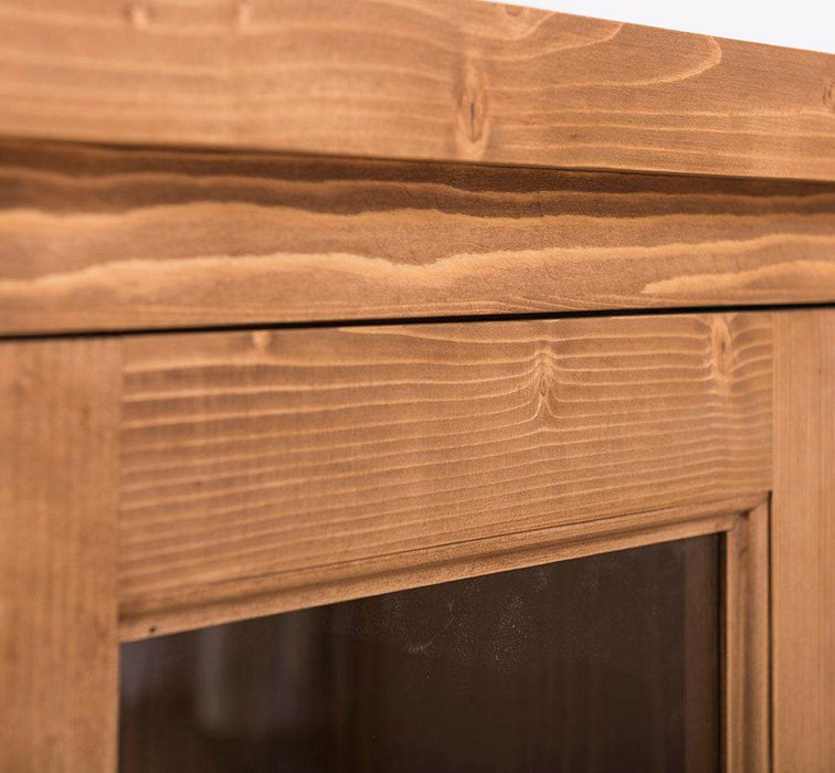 Geschirrschrank aus Massivholz - Hängeschrank mit 2 Türen - offene Mitte -