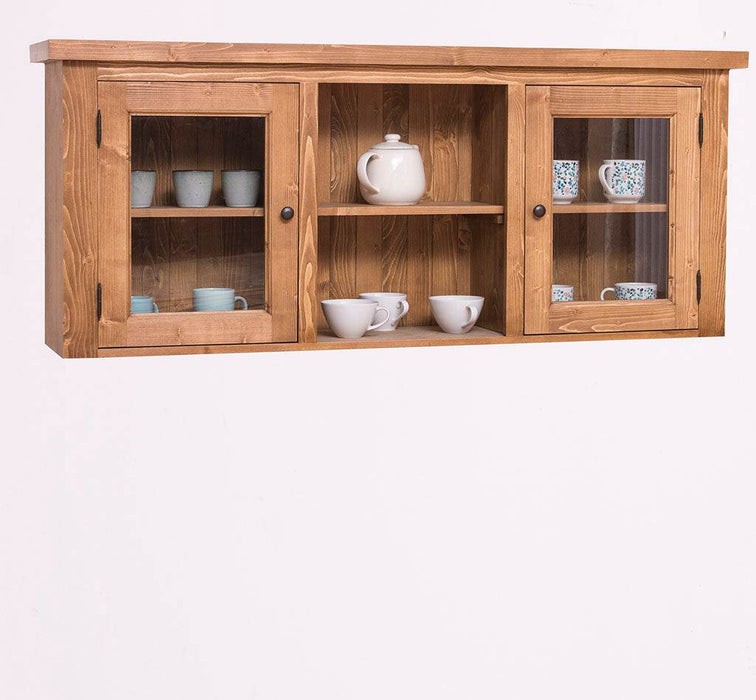 Geschirrschrank aus Massivholz - Hängeschrank mit 2 Türen - offene Mitte -