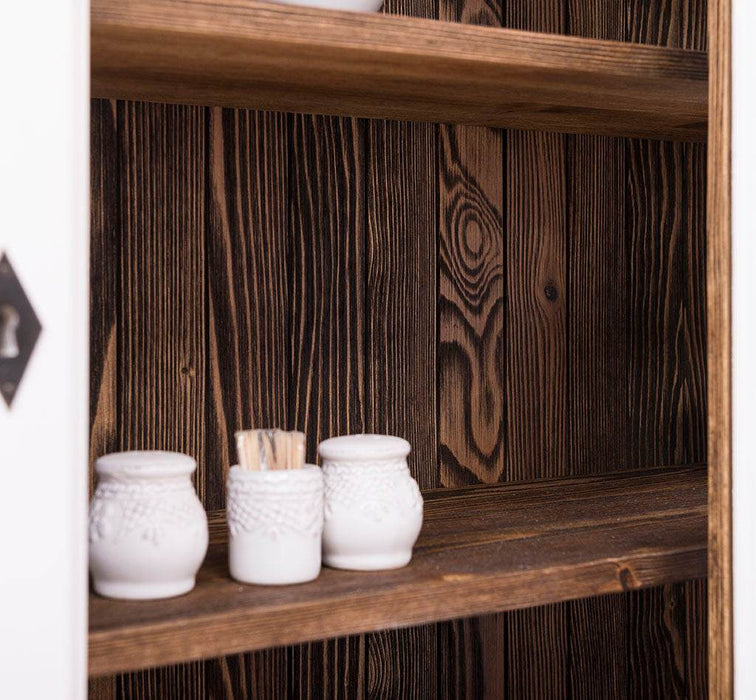 Geschirrschrank aus Massivholz | Vitrine | 2-teilig | 3 Elemente -