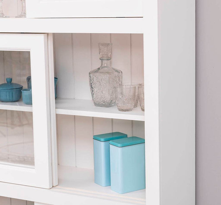 Geschirrschrank aus Massivholz | Küchenschrank | Vitrine | mit 6 Schiebetüren -